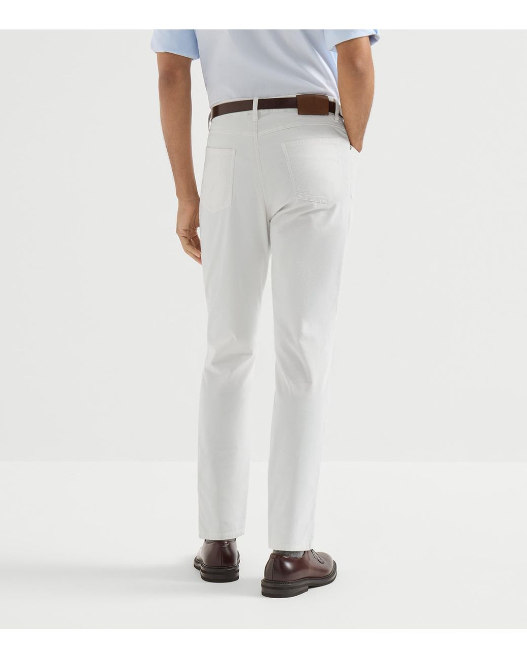 Brunello Cucinelli White Comfort Denim Straight Jeans for men