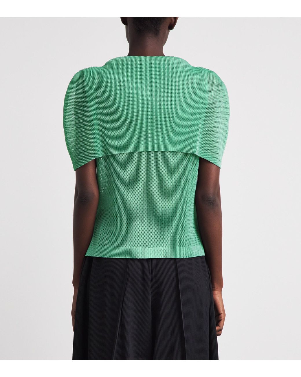 Pleats Please Issey Miyake Green Tatami August Top
