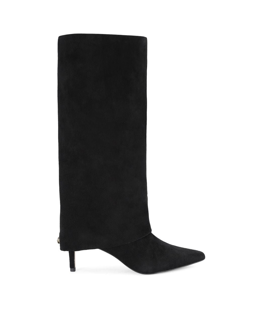 Kurt Geiger Black Suede Mansion Fold Heeled Boots 90