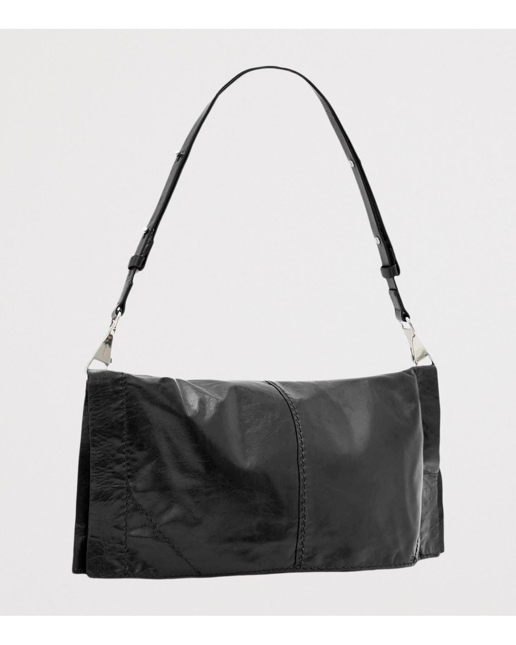 AllSaints Black Leather Lutece Shoulder Bag