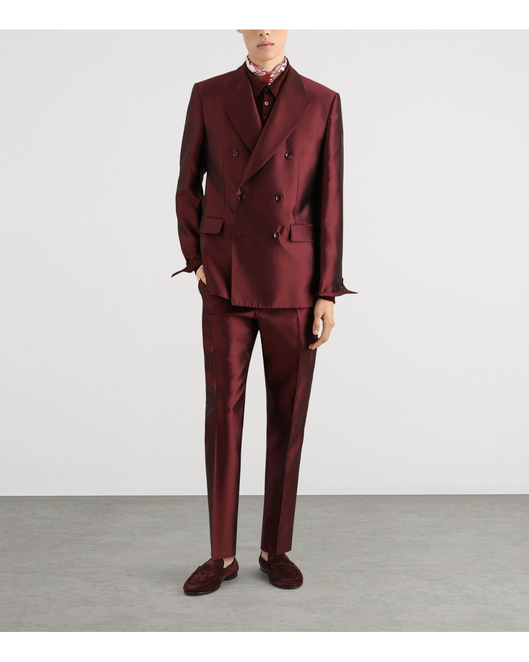 Dolce & Gabbana Purple Satin Double-Breasted Blazer for men