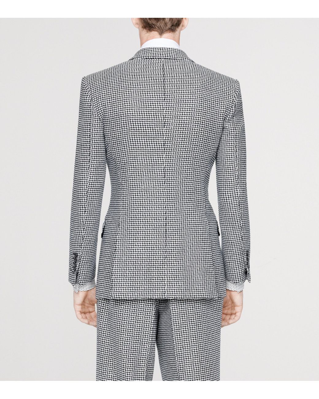 Tom Ford Gray Wool-Blend Pied De Poule Colbert Blazer for men