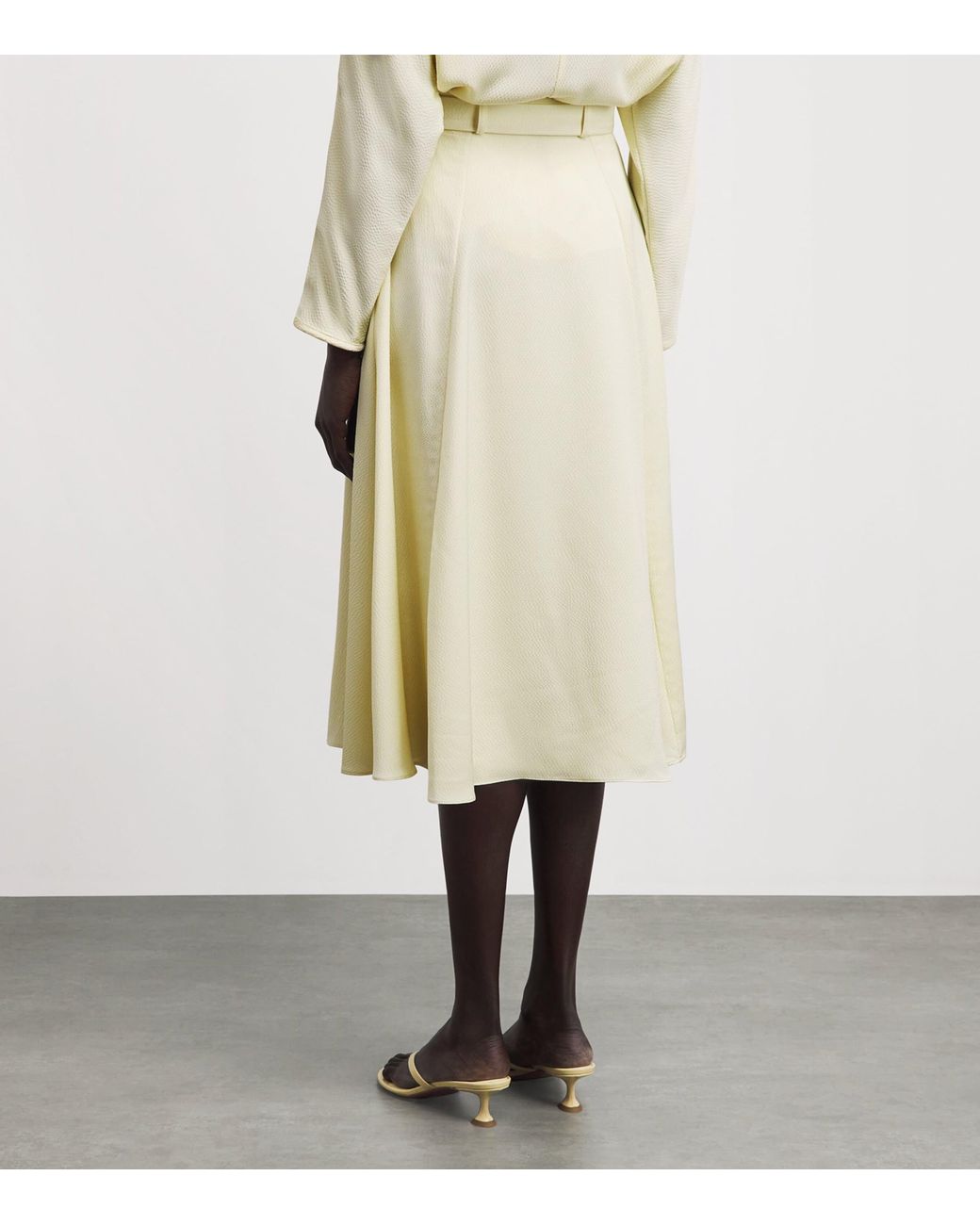 Edeline Lee Natural Textured A-Line Midi Skirt