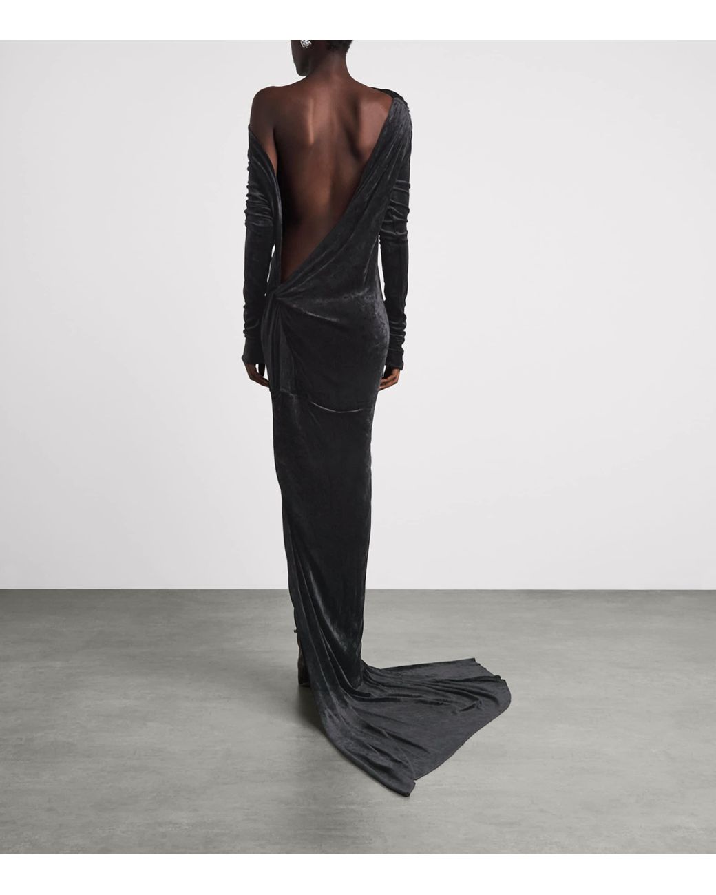 Rick Owens Black Velvet Shailee Gown