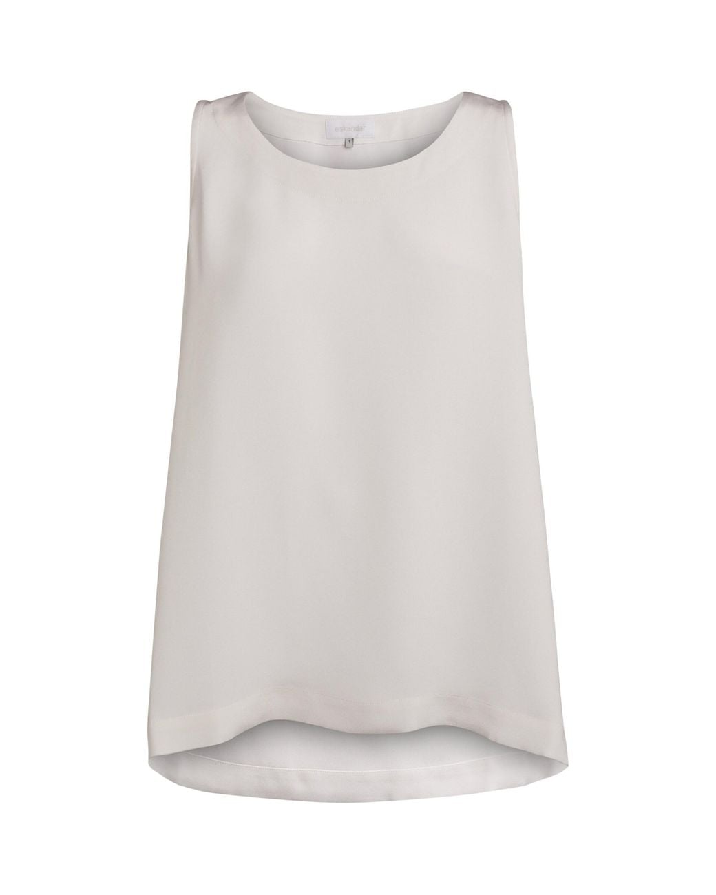 Eskandar White Silk Shell Top