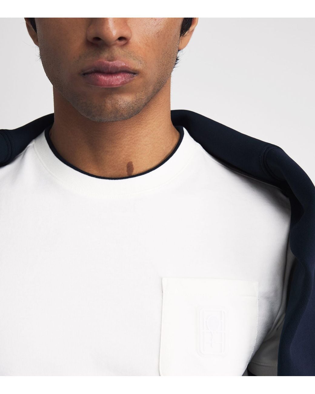 Lacoste White Contrast-Trim Pocket T-Shirt for men