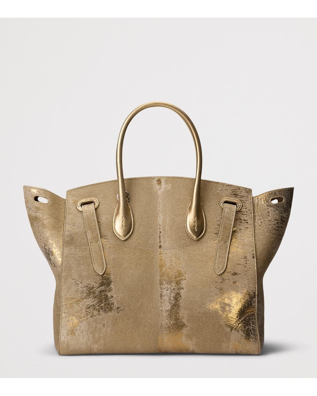 Ralph Lauren Natural Foiled Leather Extra-Soft Ricky 33 Top-Handle Bag