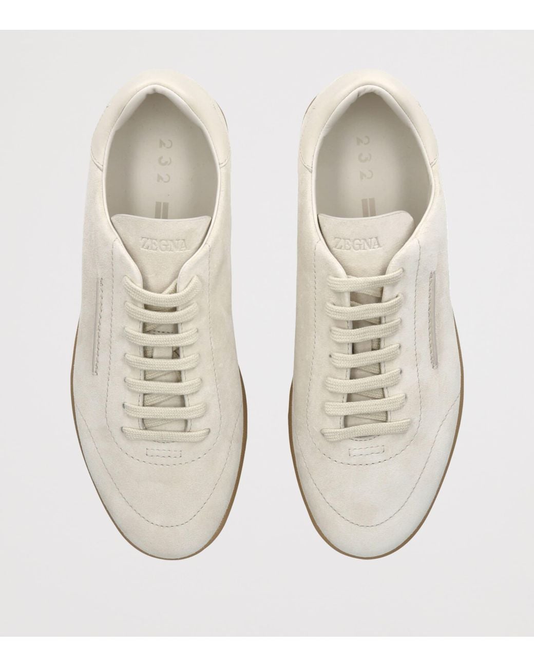 Zegna White Suede 232 Sneakers for men