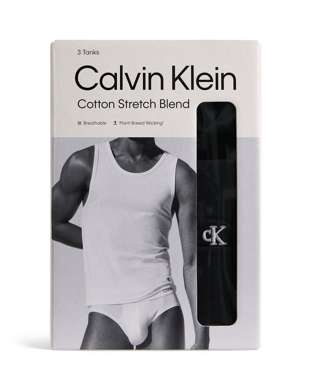 Calvin Klein Black Stretch-Cotton Vests for men