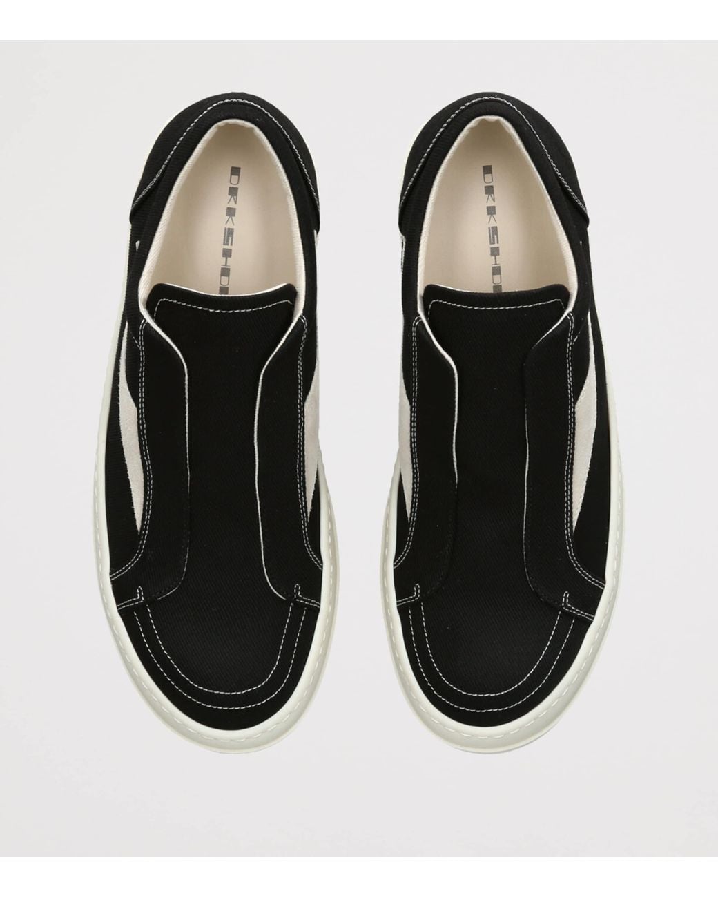 Rick Owens Black Canvas Laceless Drkshdw Low-Top Sneakers for men