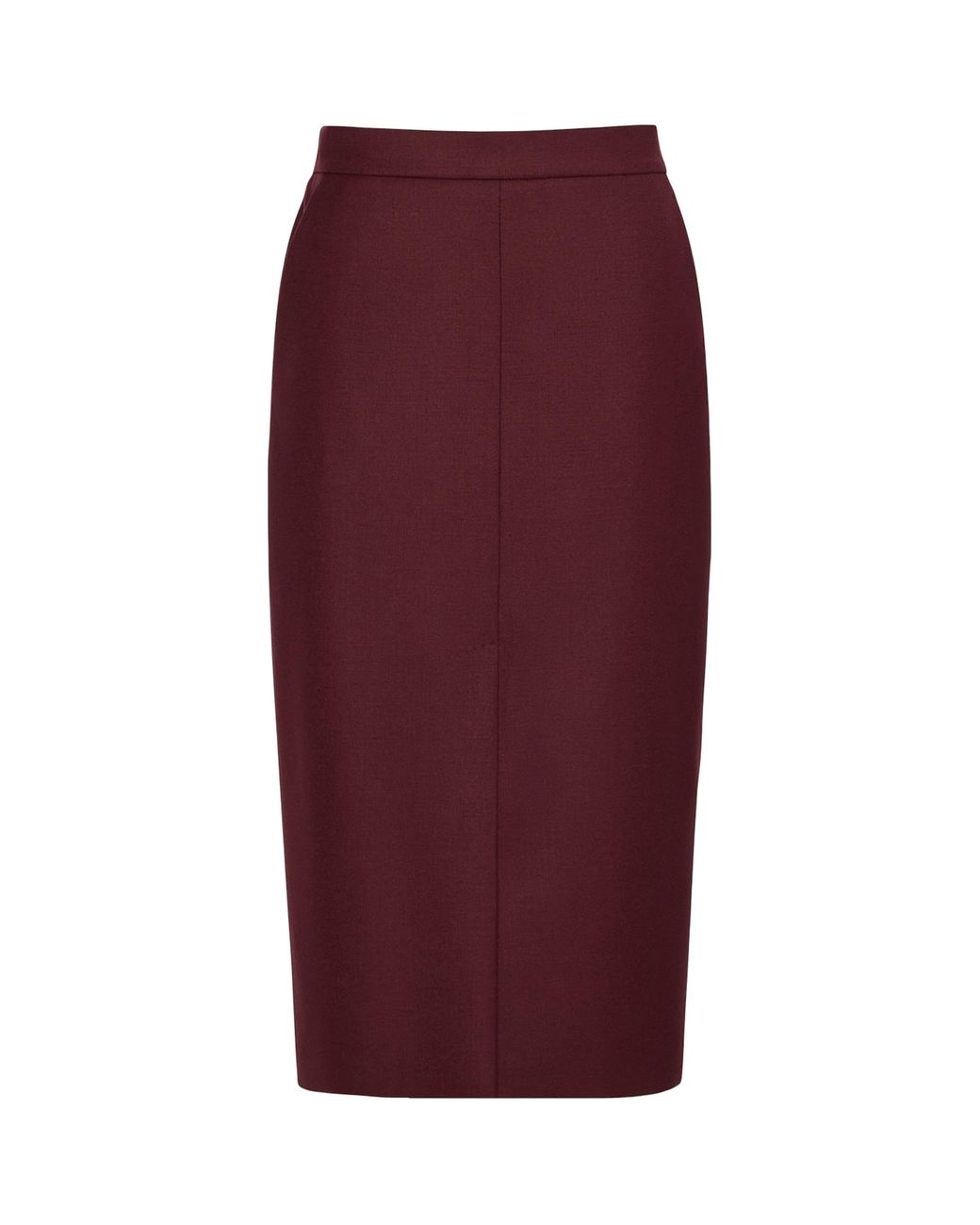 Max Mara Purple Stretch-Virgin Wool Midi Pencil Skirt
