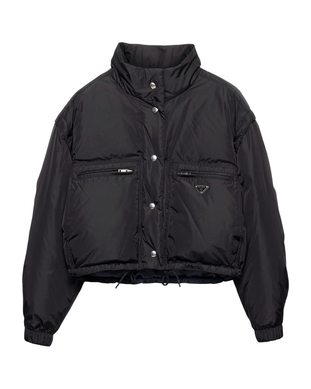 Prada Black Re-Nylon Cropped Down Jacket