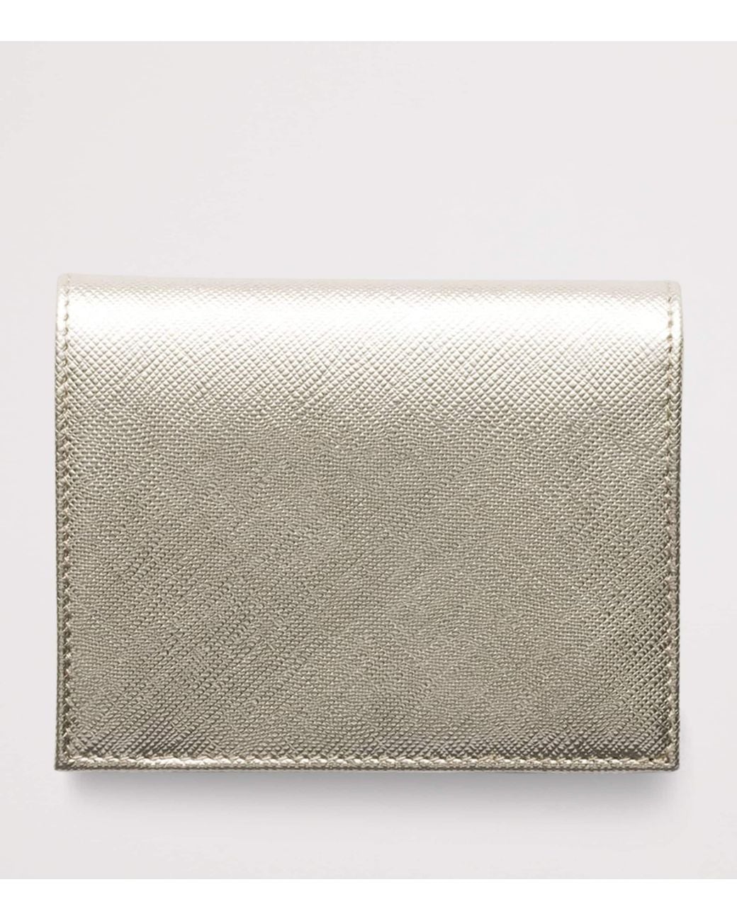 Prada Gray Small Saffiano Leather Wallet