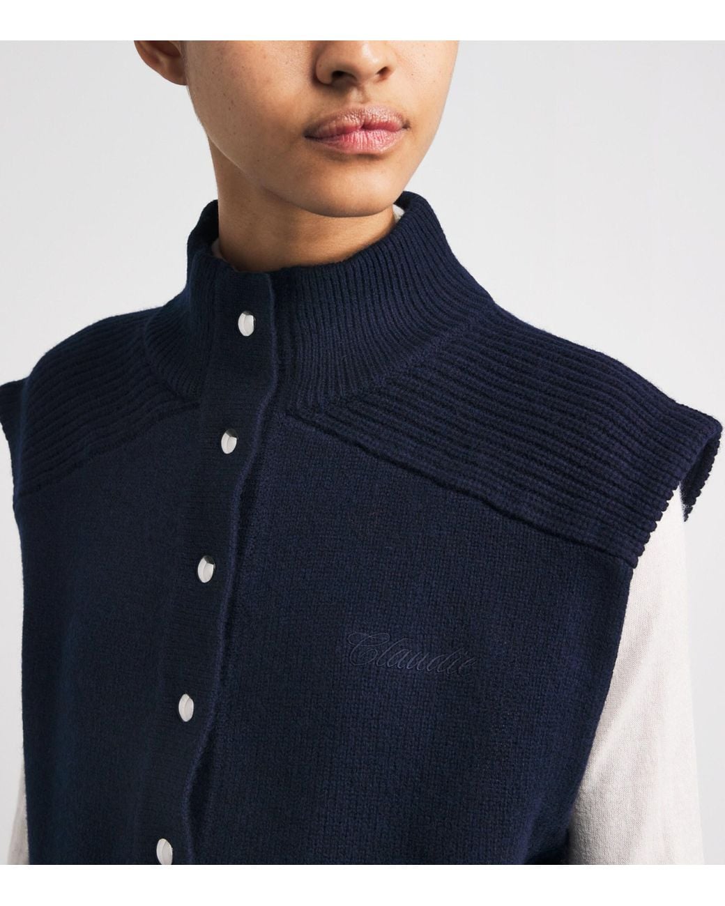 Claudie Pierlot Blue Wool Sweater Vest