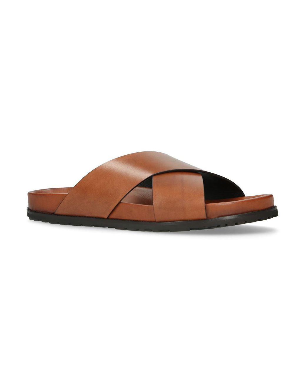Saint Laurent Jimmy Cross Slides in Natural Lyst
