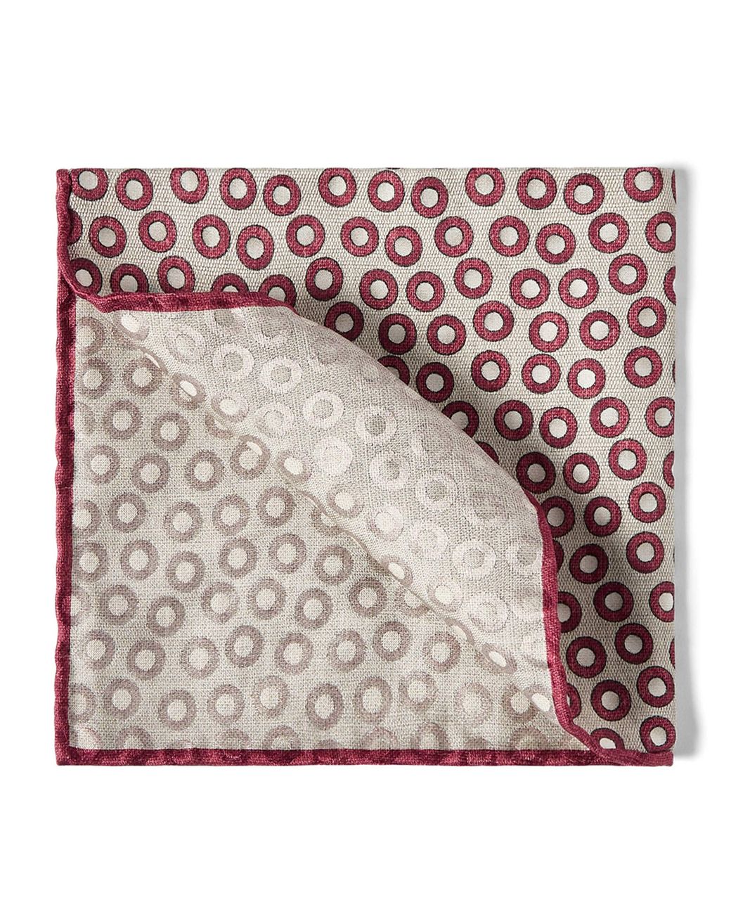 Brunello Cucinelli Pink Silk Polka-Dot Pocket Square for men