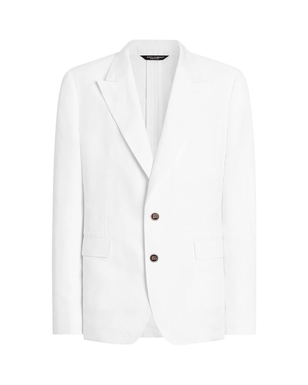 Dolce & Gabbana White Linen Sicilia Suit Jacket for men