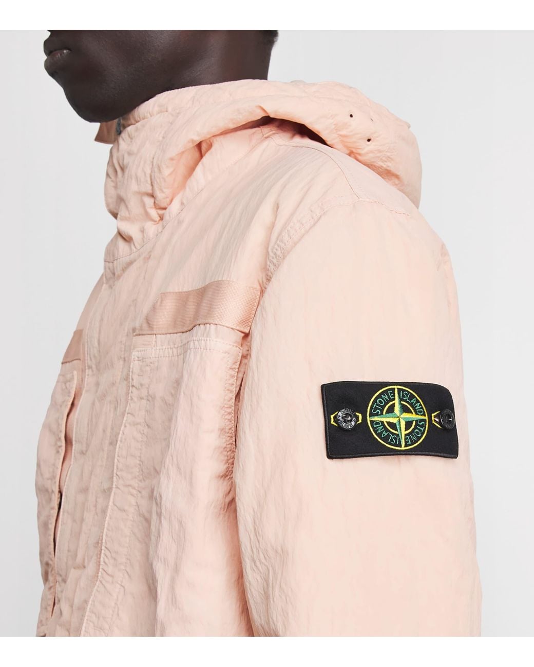 Stone Island Pink Nylon-Tc Warp Rib Padded Jacket for men