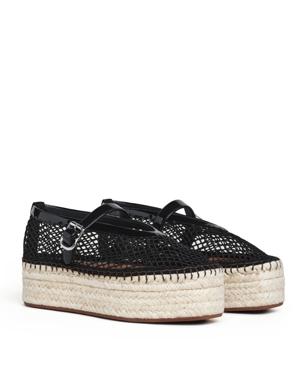 Alaïa Black Net Platform Espadrilles