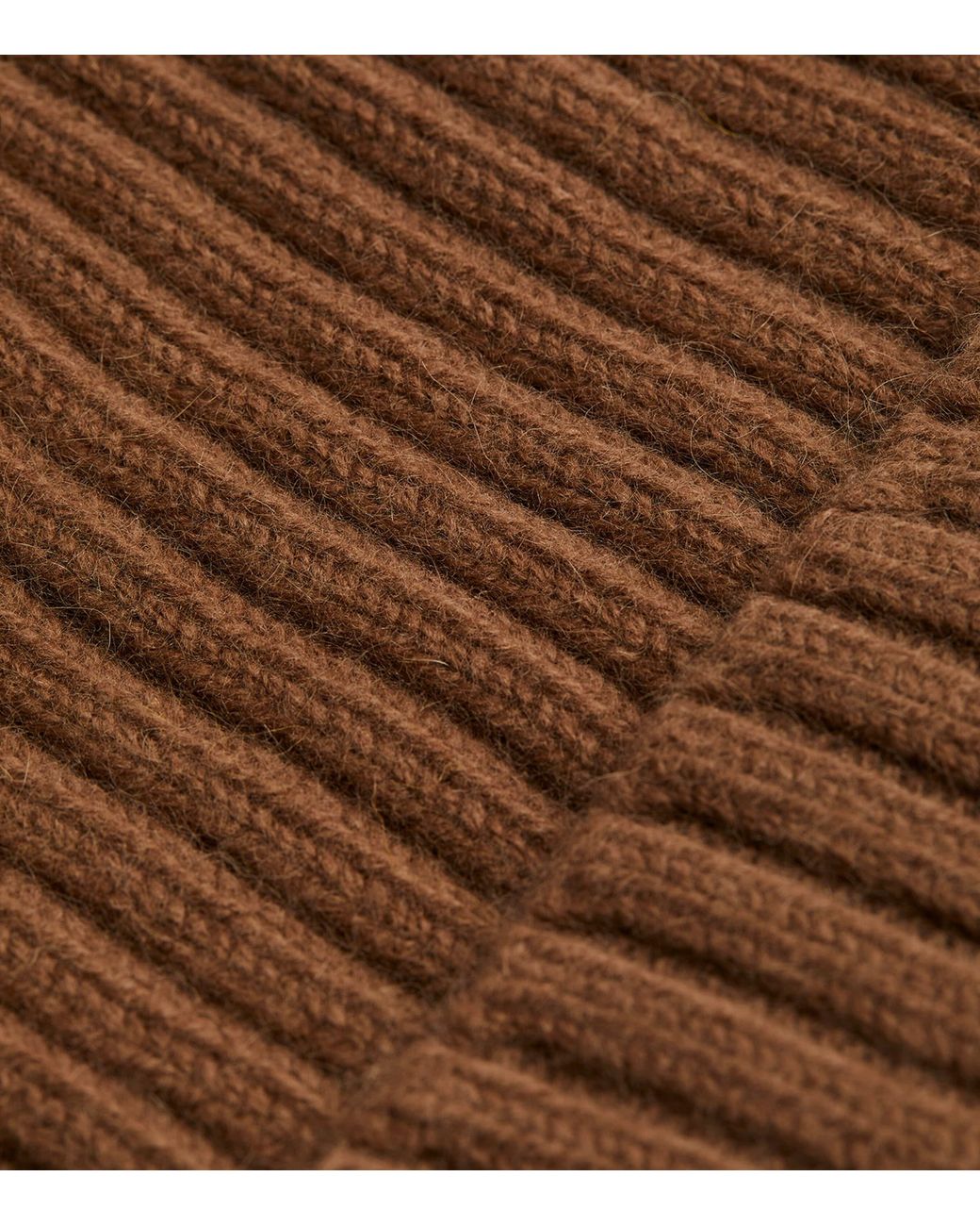 Le Bonnet Brown Wool Ribbed Beanie for men