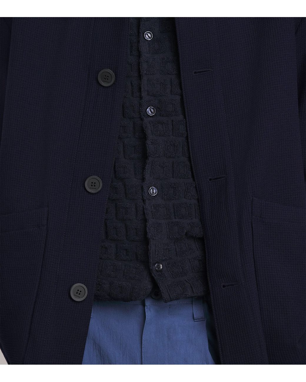Sandro Blue Wool Worker Overshirt for men