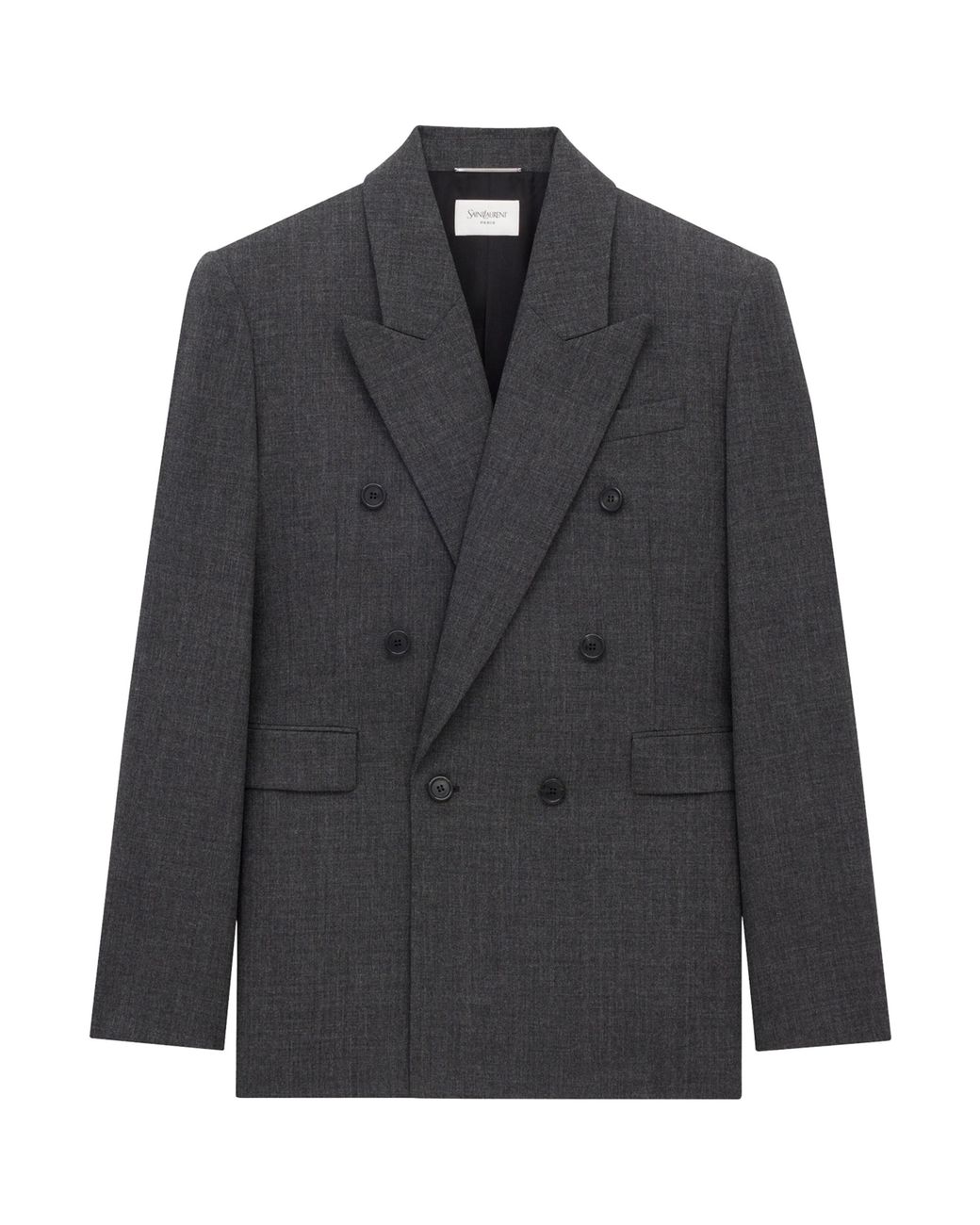 Saint Laurent Black Wool Double-Breasted Jacket for men