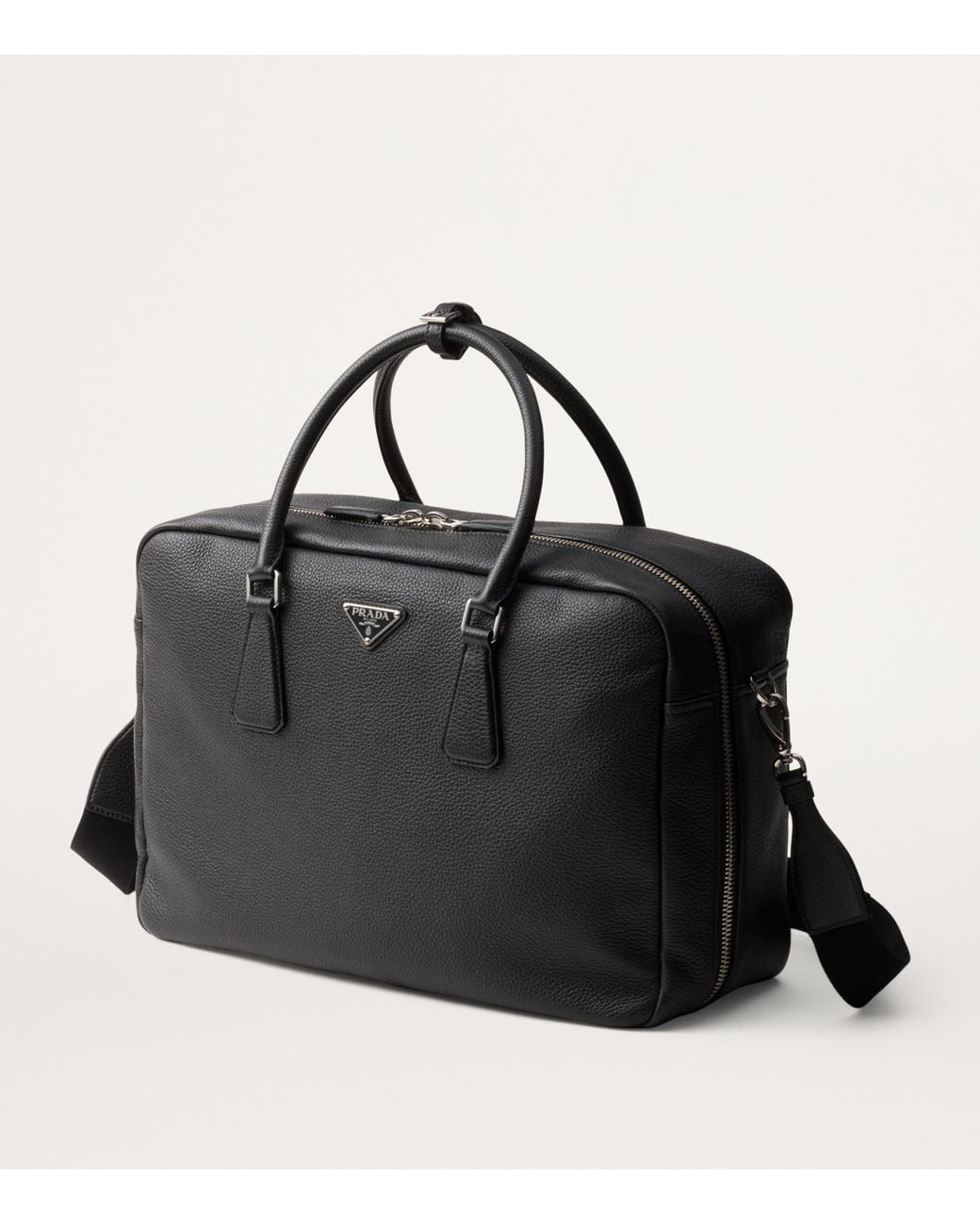 Prada Black Leather Briefcase for men