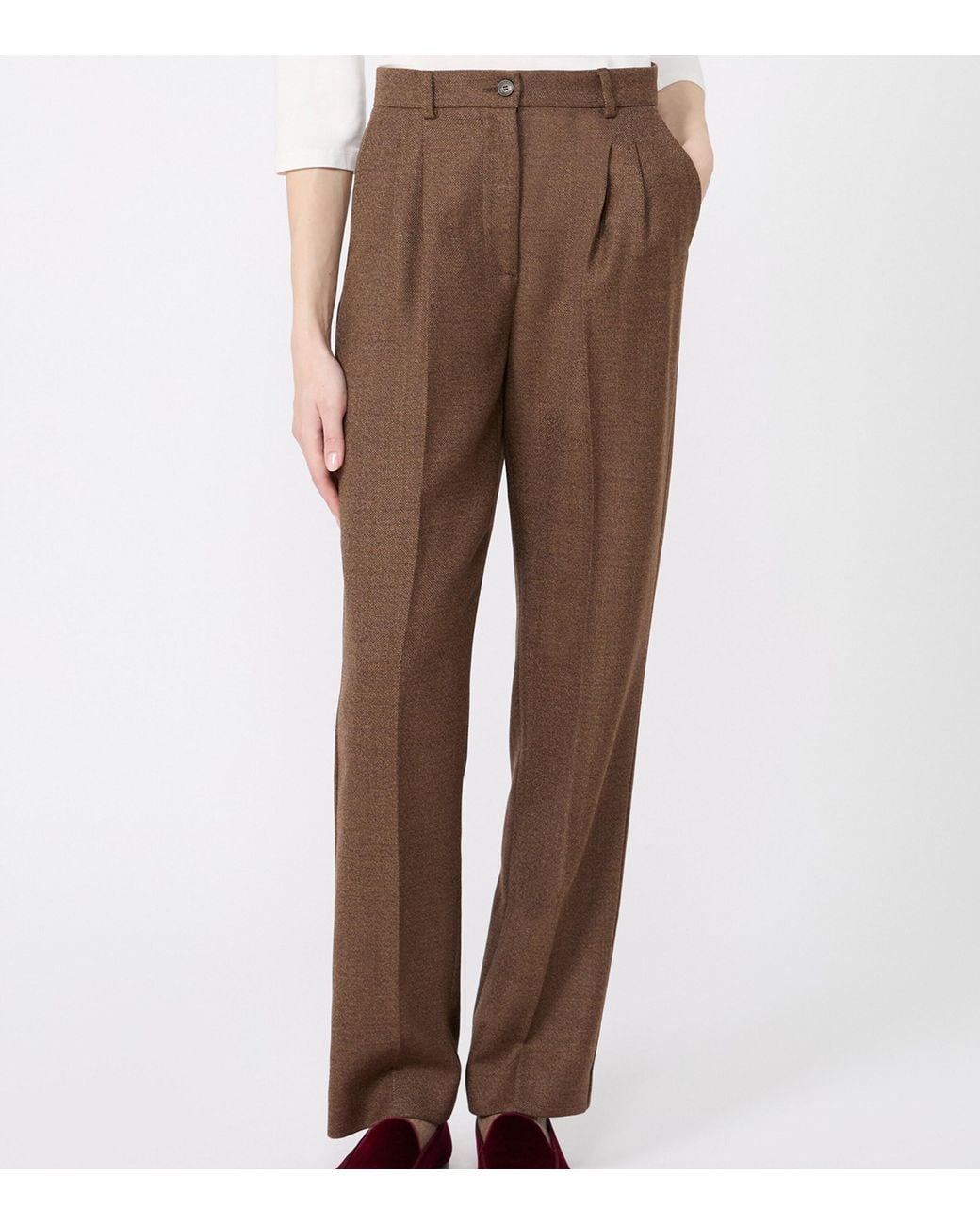 Weekend by Maxmara Brown Virgin Wool Trousers