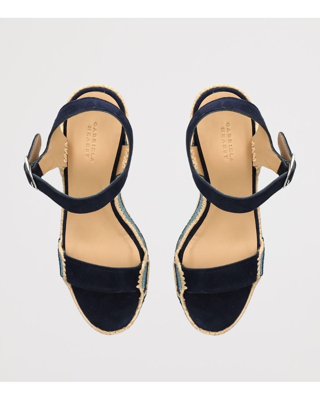 Gabriela Hearst Blue Raffia Sardis Platform Sandals 110