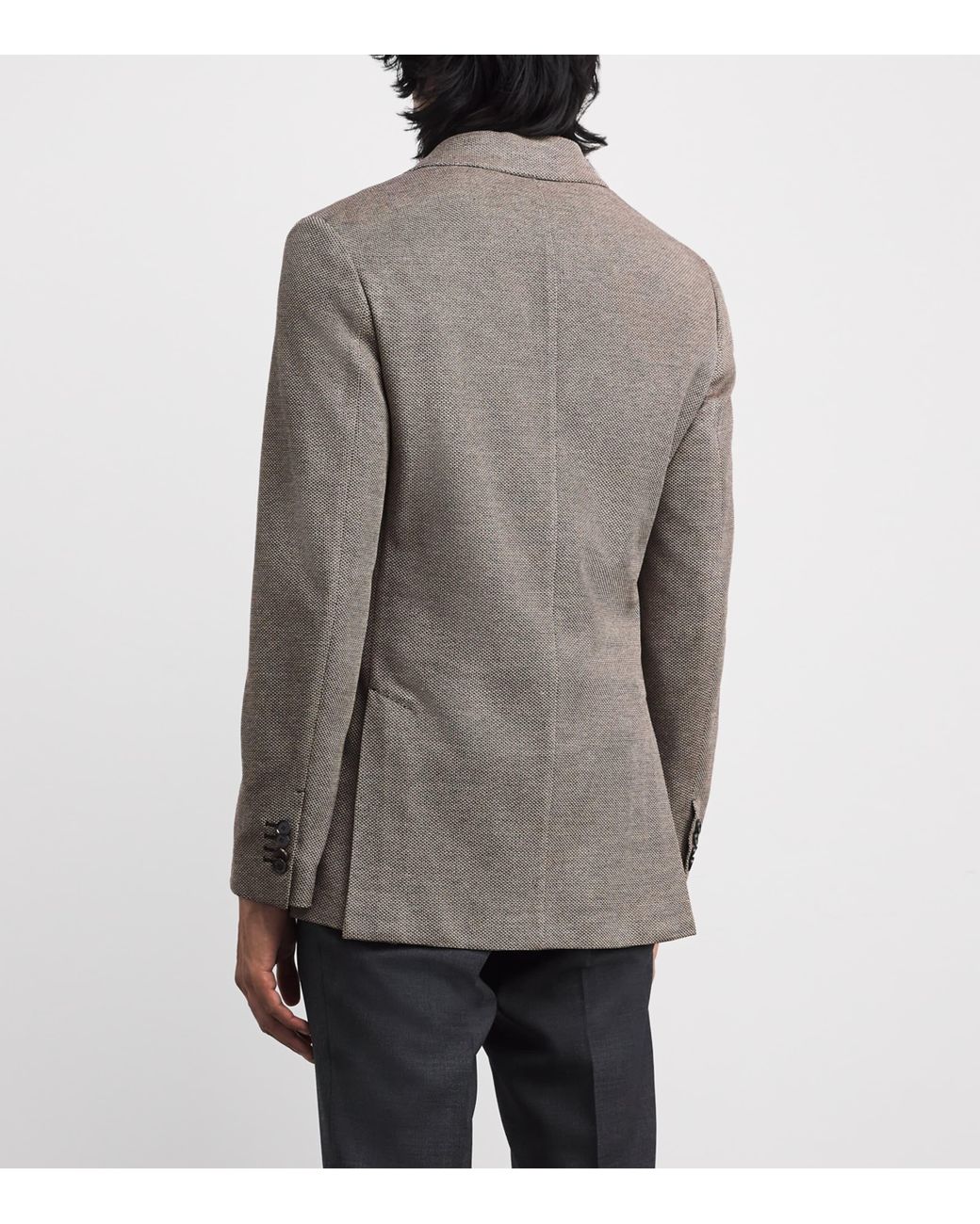 Brioni Gray Silk-Wool Single-Breasted Blazer for men