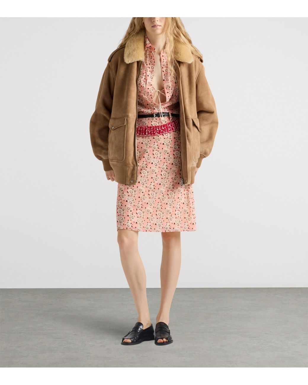Prada Pink Stretch-Silk Georgette Floral Mini Skirt