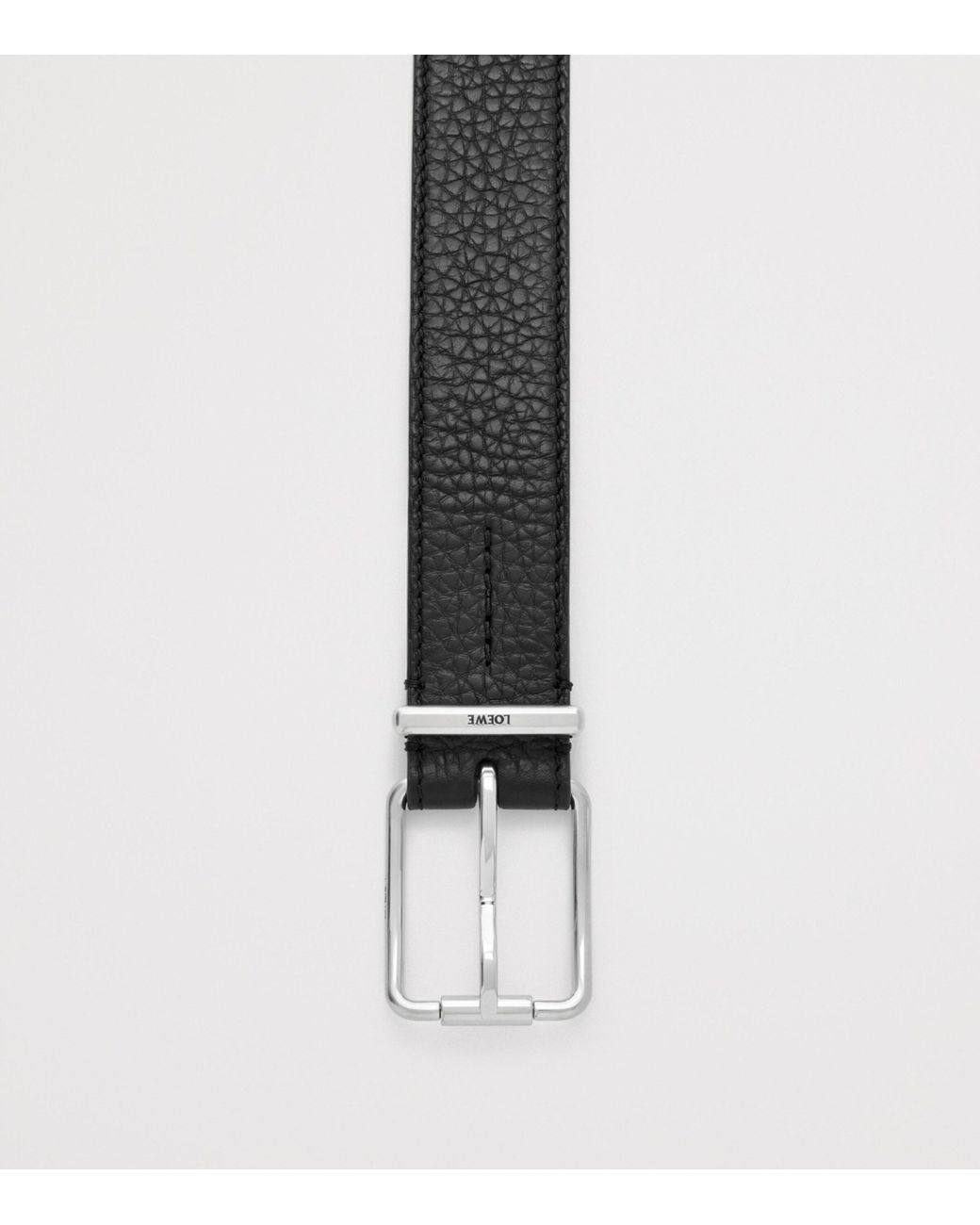 Loewe Black Leather Logo Buckle Belt for men