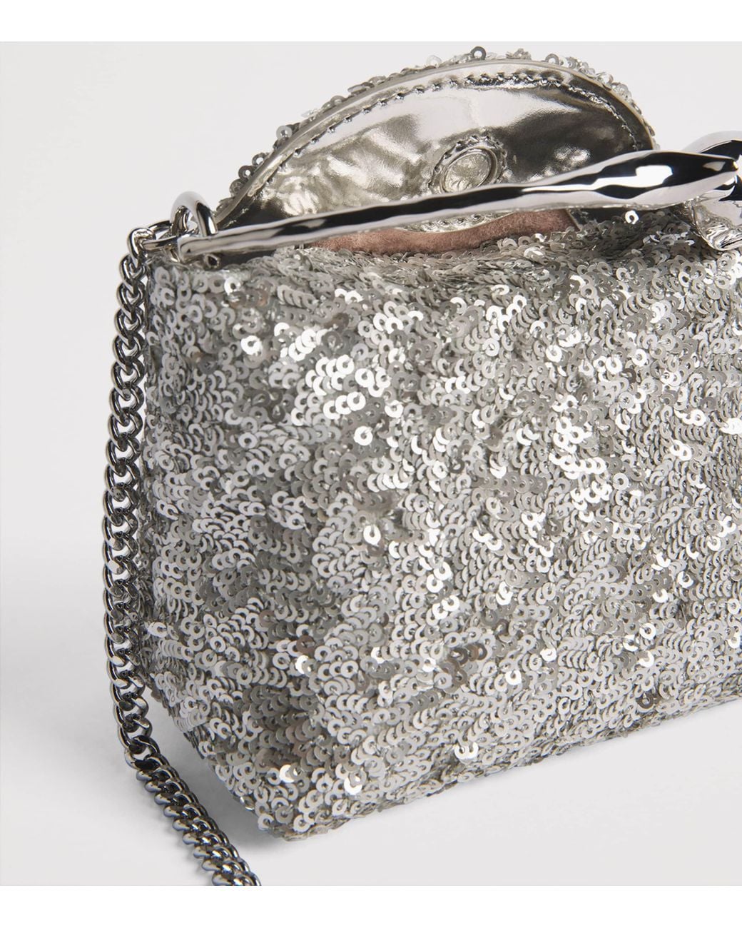 Erdem Metallic Mini Sequin-Embellished Bloom Top-Handle Bag