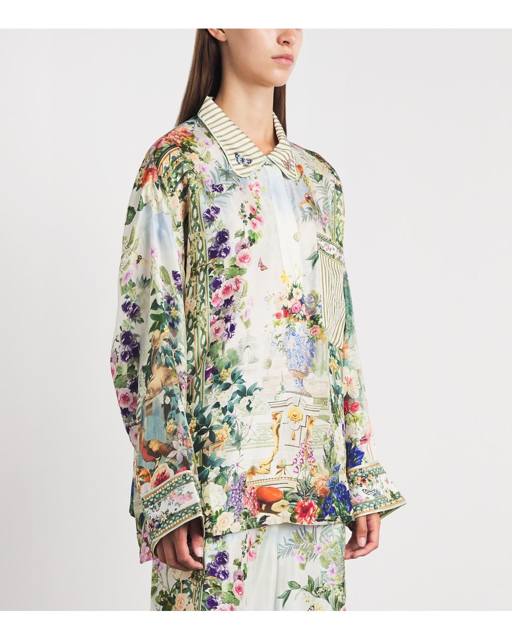 Camilla Green Silk Art For The Empress Shirt
