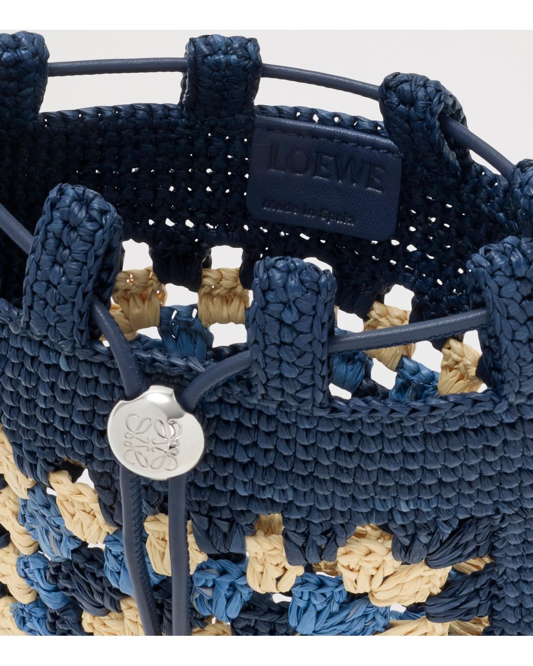 Loewe Blue X Paula's Ibiza Crochet Pocket Patch Shoulder Bag