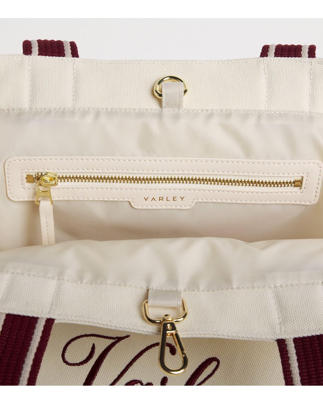 Varley White Canvas Robinson Club Tote Bag