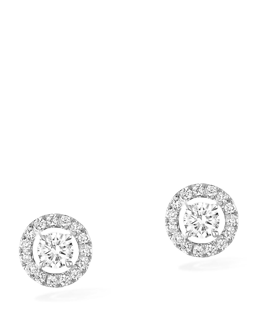 Messika White Joy And Diamond Small Stud Earrings