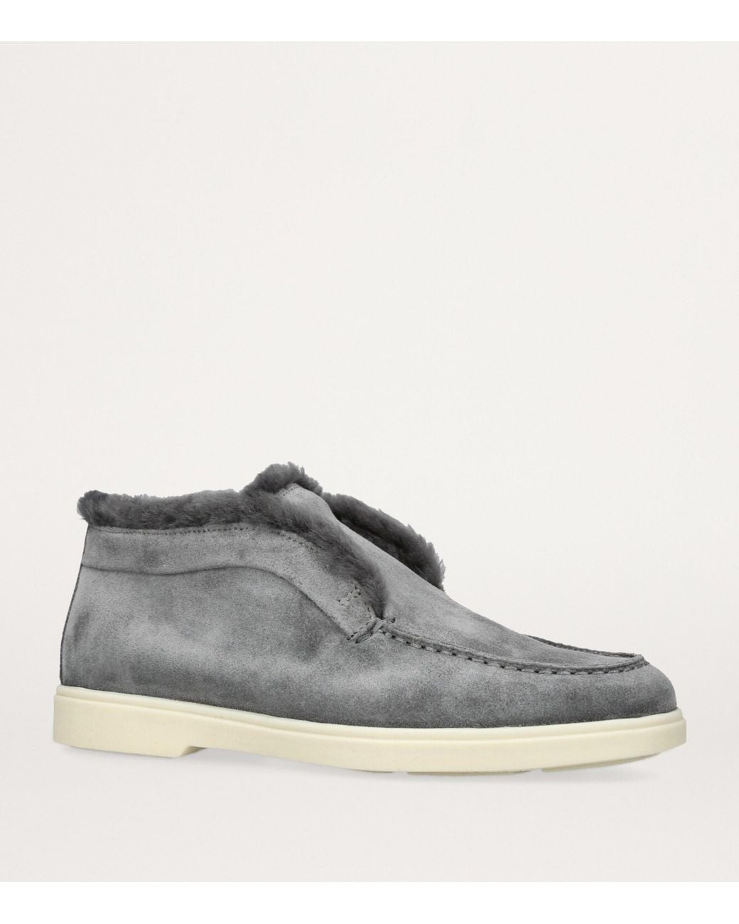Santoni Gray Suede Fortune Ankle Boots