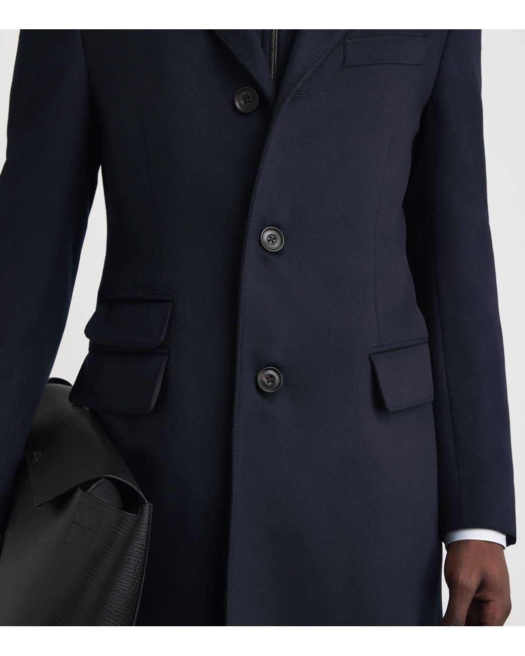 Corneliani Blue Virgin Wool Overcoat for men