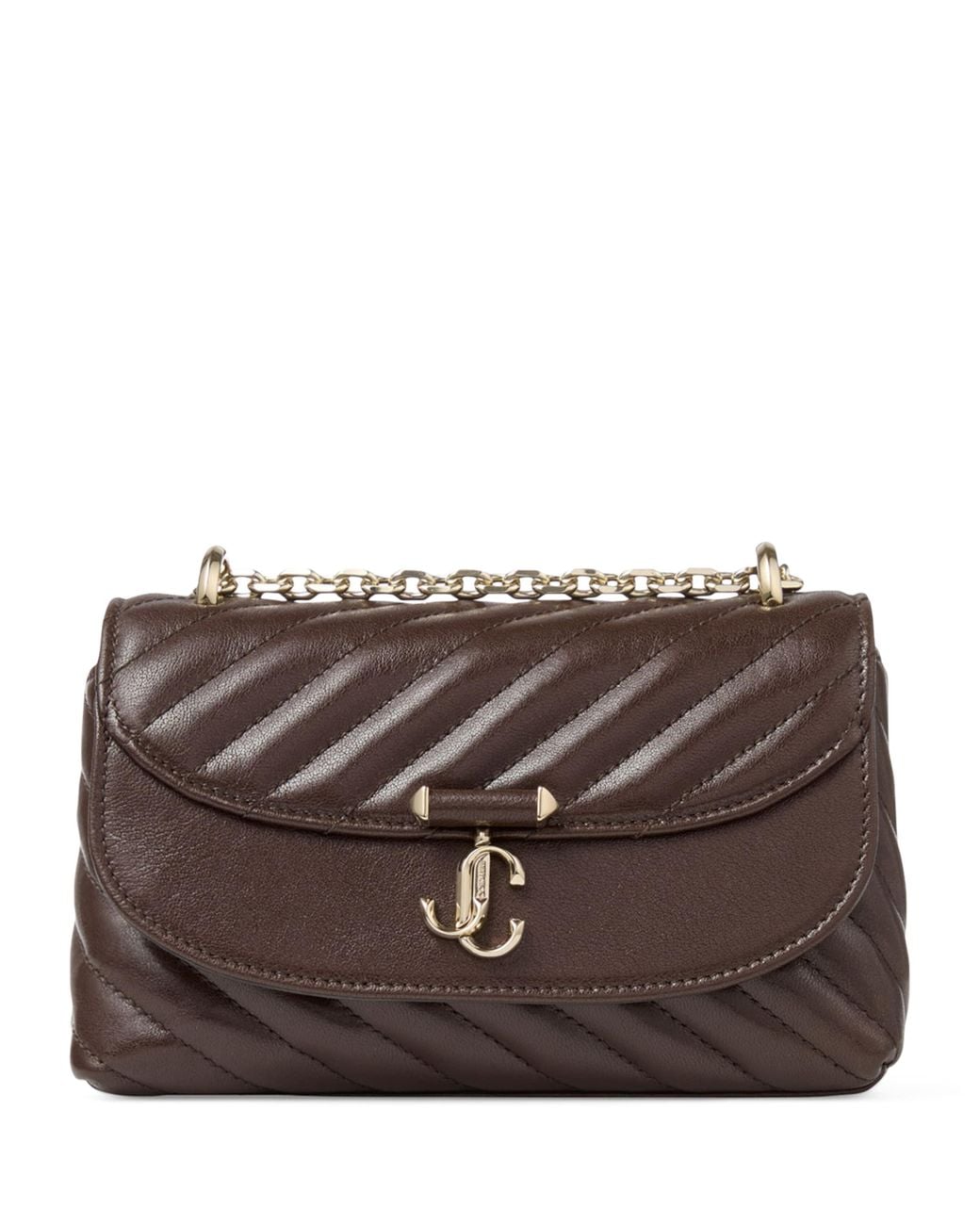 Jimmy Choo Brown Leather Curve Cross-Body Bag