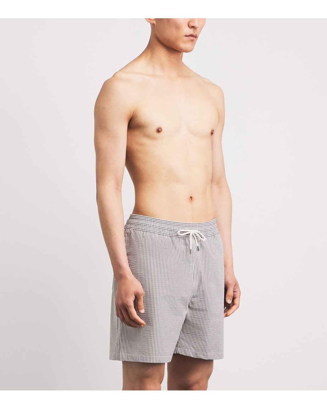 Polo Ralph Lauren Gray Seersucker Traveller Swim Shorts for men