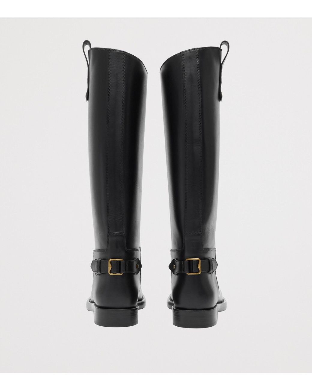 Burberry Black Calf Leather Cavalier Knee-High Boots