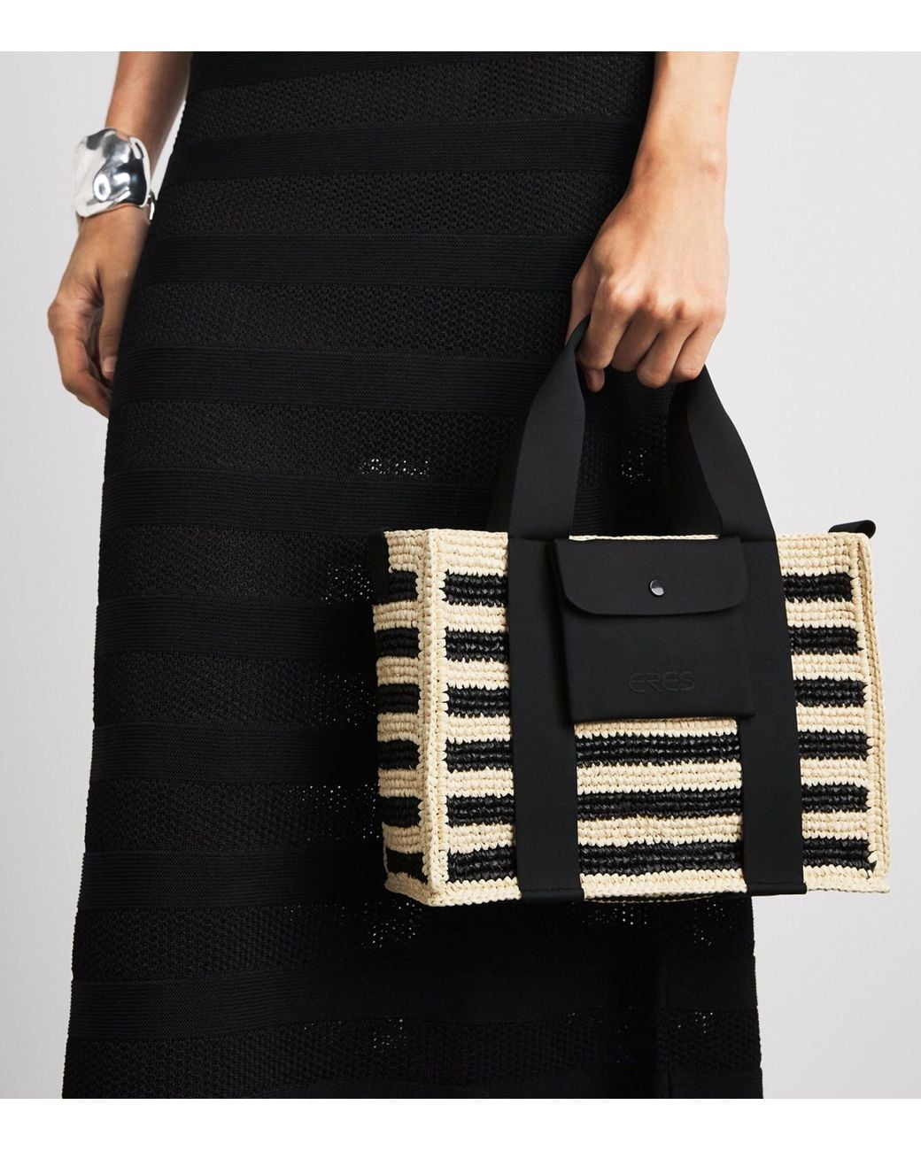 Eres Black Mini Rattan Voyager Top-Handle Bag