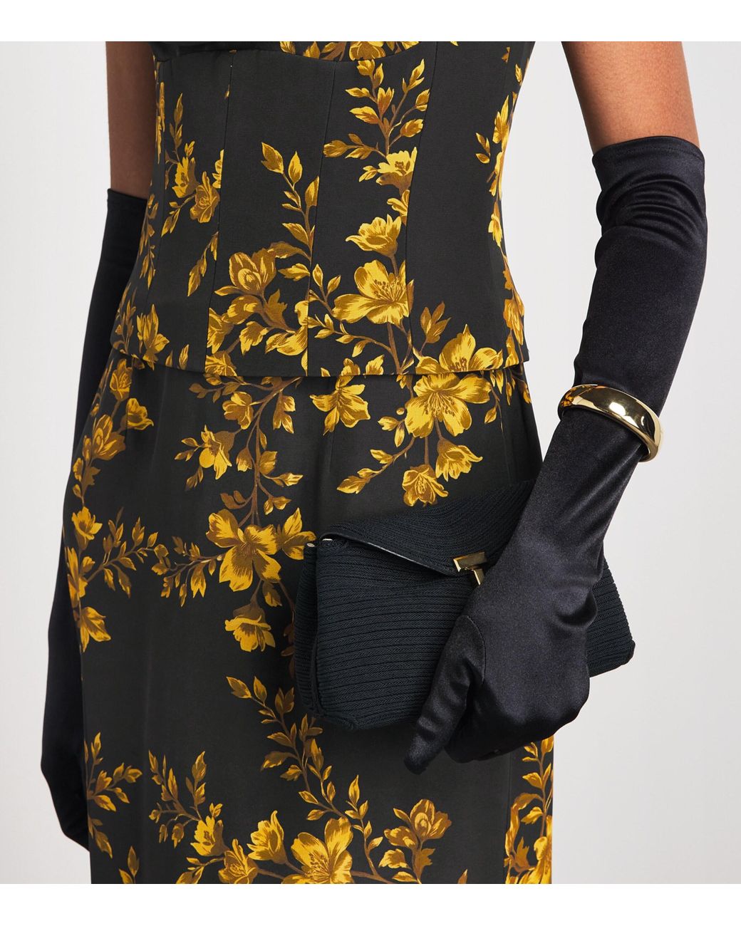 Rebecca Vallance Green Silk Sunblush Bloom Maxi Dress