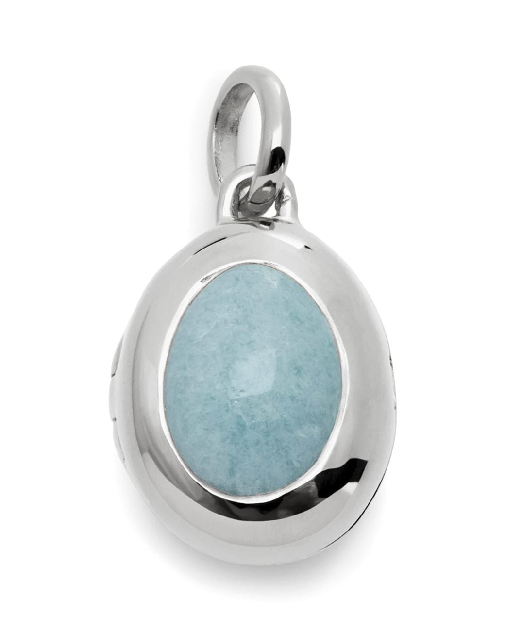 Monica Vinader Blue Sterling And Aquamarine March Birthstone Locket