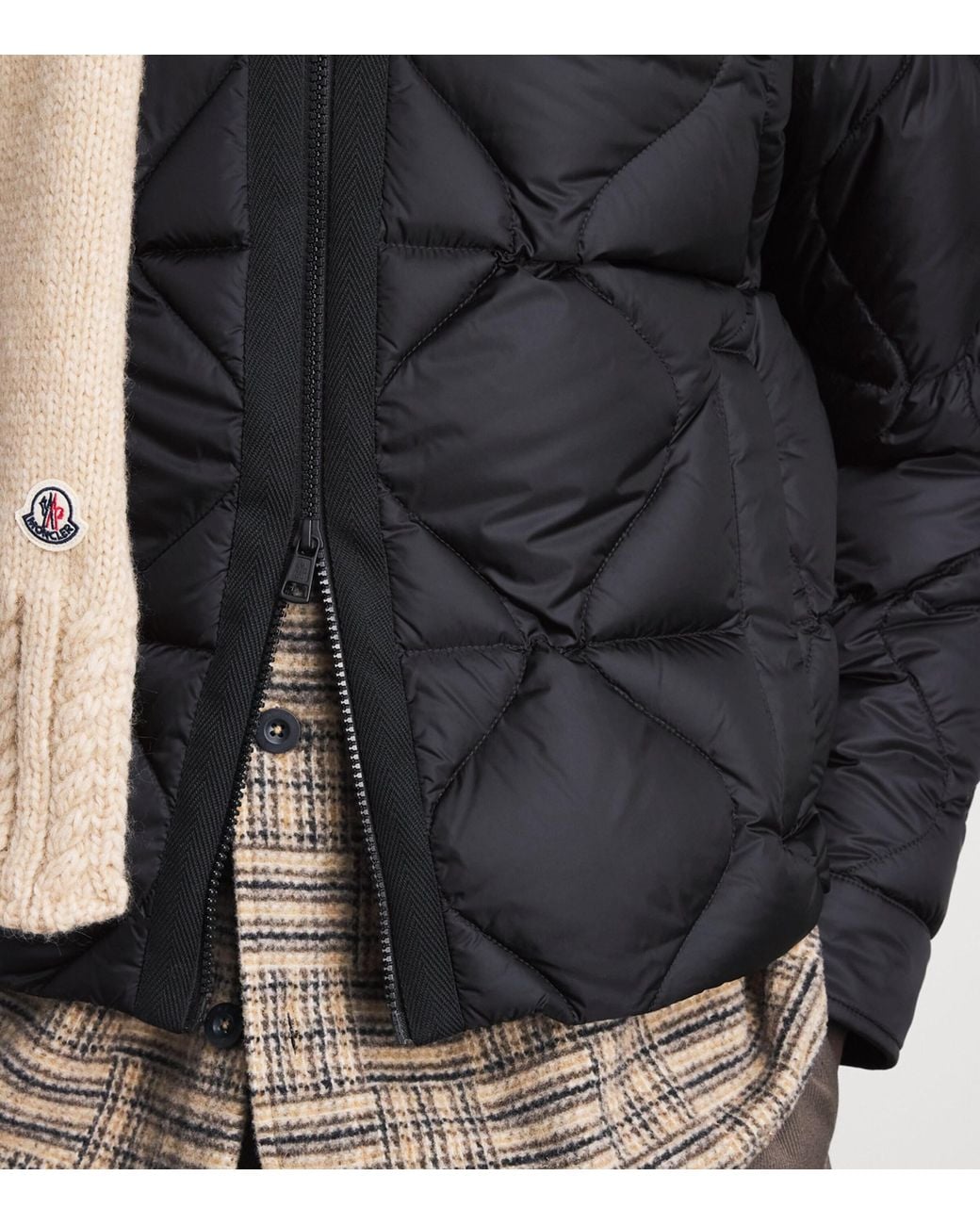 Moncler Black Down Ashmere Quilted Jacket for men
