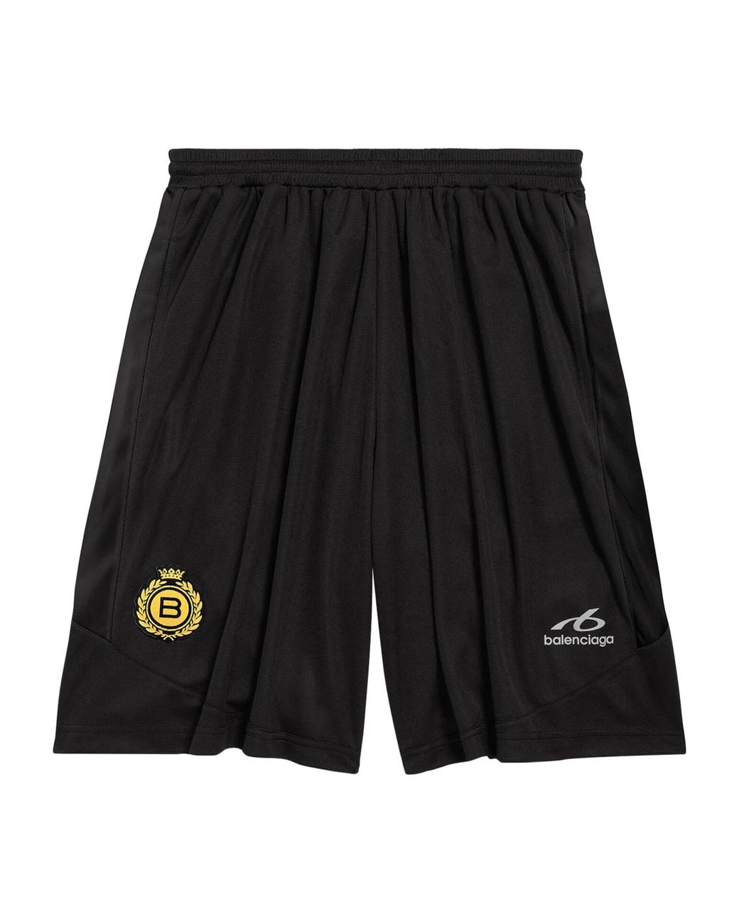 Balenciaga Black Crest Baggy Football Shorts for men