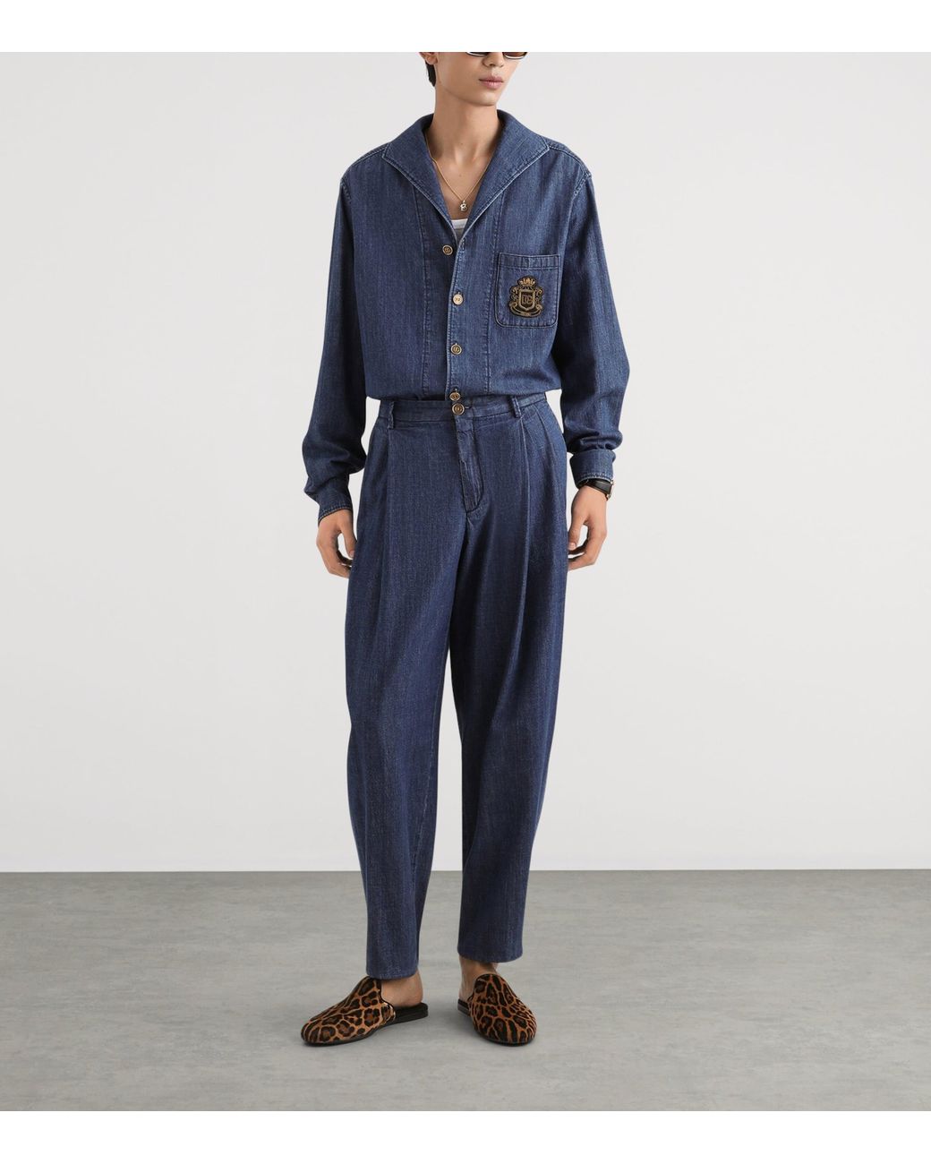 Dolce & Gabbana Blue Denim Shirt for men