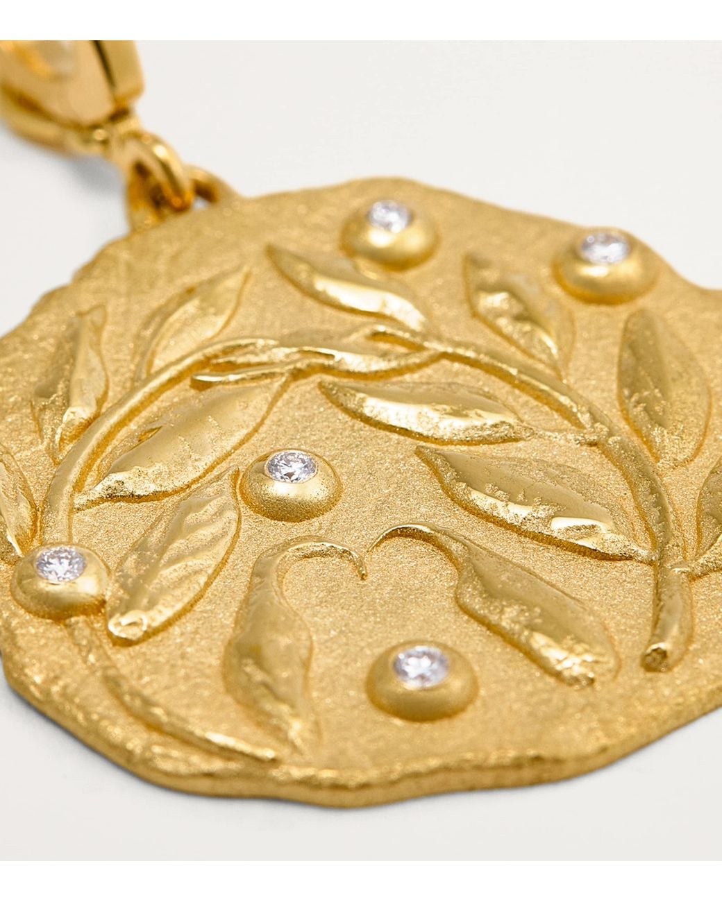 Azlee Metallic Large And Diamond Branch Coin Charm