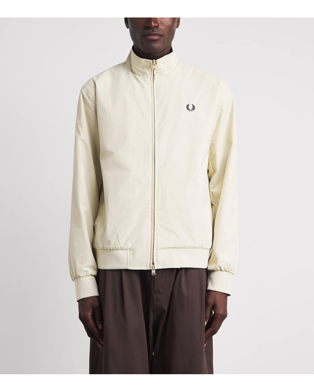 Fred Perry White Zip-Front Brentham Jacket